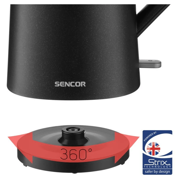 ელექტრო ჩაიდანი Sencor SWK 0551BK, 2200W, 1.7L, Electric Kettle, Black