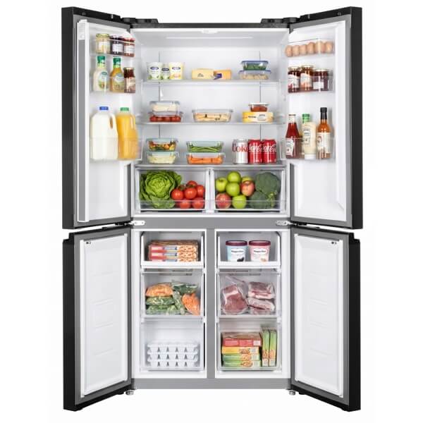 მაცივარი Ardesto DNF-M474GL177, 4674L, E, 35DB, No Frost, Refrigerator, Black Glass