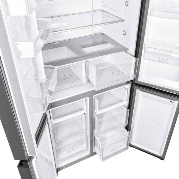 მაცივარი Ardesto DNF-M474GL177, 4674L, E, 35DB, No Frost, Refrigerator, Black Glass