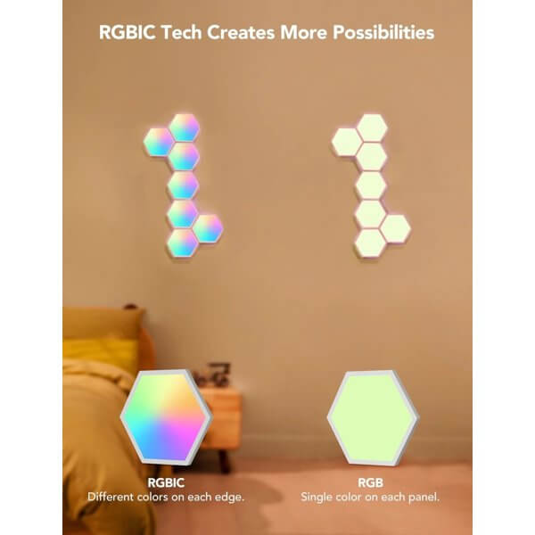 LED Light Panels Govee B6061301 Glide Hexa, WiFi, Bluetooth, White