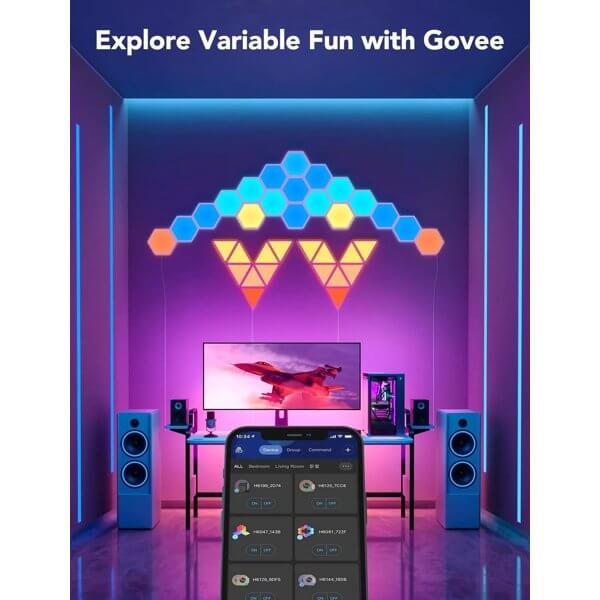 LED Light Panels Govee B6061301 Glide Hexa, WiFi, Bluetooth, White