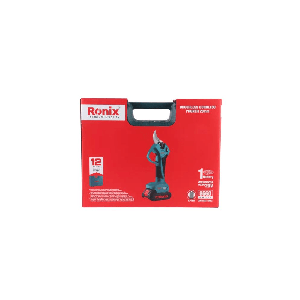 Electric Secateur Ronix 8660, 20V, Green
