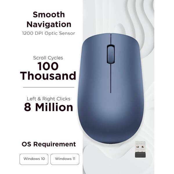 Mouse Lenovo GY50Z18986 530, Wireless, USB, Blue
