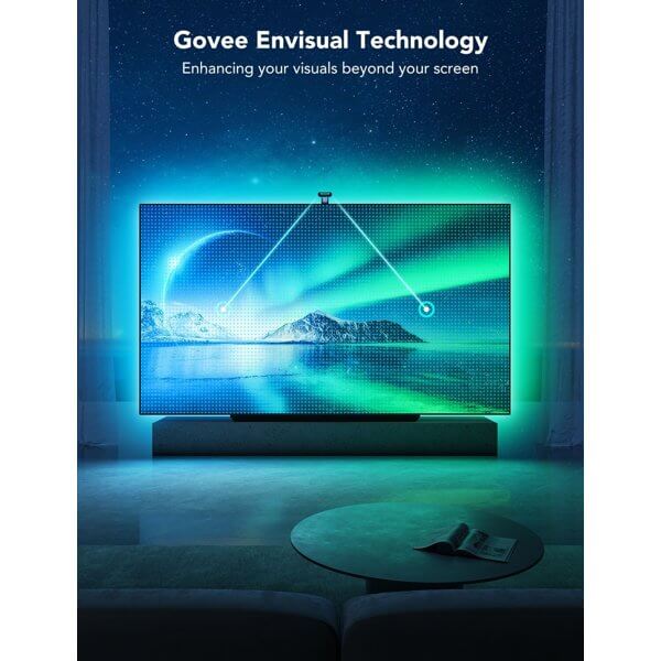 ტელევიზორის განათების ნაკრები Govee H605C311 Envisual T2 with Dual Cameras, 55/65", WIFI, Bluetooth, Adaptive Backlight Kit, Black