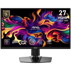 მონიტორი MSI 9S6-3CF89A-001 MAG 272QP, 16.5", Monitor, WQHD, QD-OLED, HDMI, DP, Type-C, 3.5mm, Black