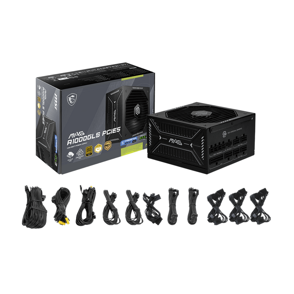 კვების ბლოკი MSI 306-7ZPIX11-CE0 MAG A1000GLS, 1000W, 80 Plus Gold, Power Supply, Black