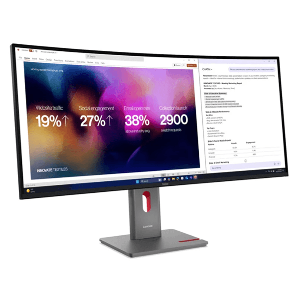 მონიტორი Lenovo 64B4XAT1EU ThinkVision P40WD-40, 39.7'', Curved Monitor, WUHD, IPS, HDMI, DP, LAN, USB, Type-c, 3.5mm, Black