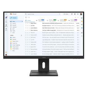 მონიტორი Lenovo 64BCMAT4EU DM ThinkVision E27-40, 27", Monitor, FHD, IPS, HDMI, DP, Black