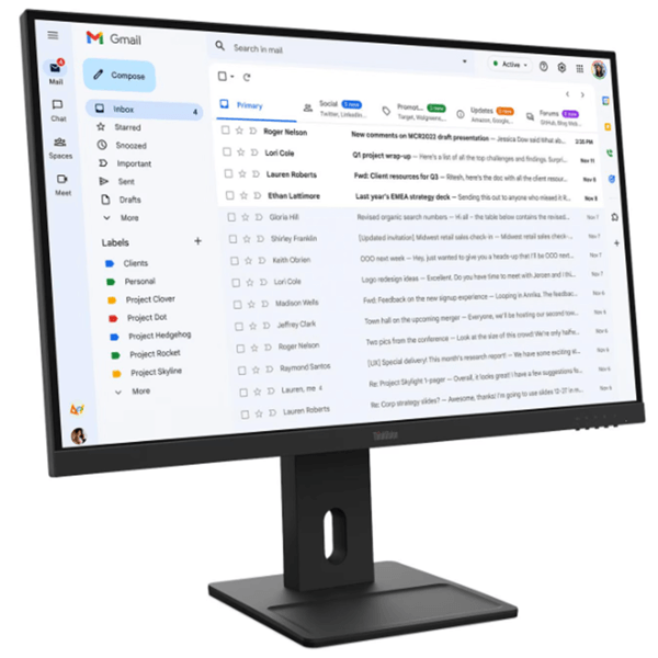 მონიტორი Lenovo 64BCMAT4EU DM ThinkVision E27-40, 27", Monitor, FHD, IPS, HDMI, DP, Black