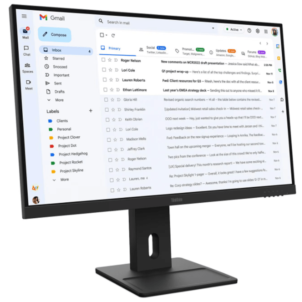 Monitor Lenovo 64BCMAT4EU DM ThinkVision E27-40, 27", FHD, IPS, HDMI, DP, Black
