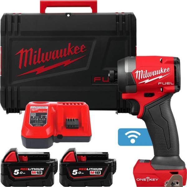 Li-ion Cordless Drill Milwaukee 4933492804 IMPACT M18 ONEID3-502X, 18V, 3900Rpm, Red/Black