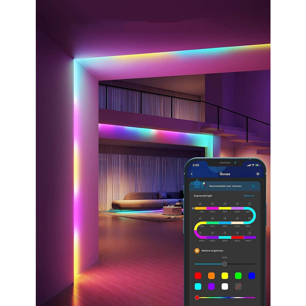 LED Strip Lights With Protective Coating Govee H612CCD1 Strip Light S, WIFI, Bluetooth, 10m, White