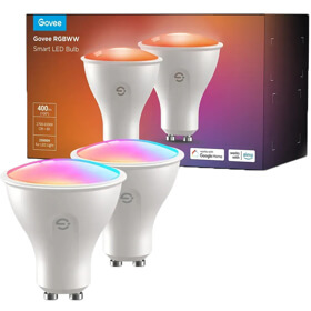 RGBWW Smart LED Bulb GU10 Govee B600D3C1 B600D, 2Pcs, WiFi, Bluetooth, White