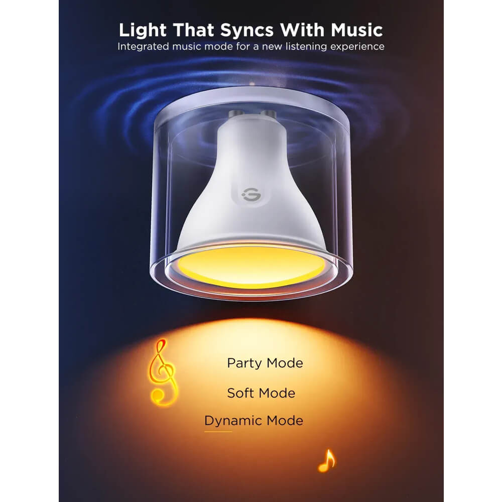 RGBWW Smart LED Bulb GU10 Govee B600D3C1 B600D, 2Pcs, WiFi, Bluetooth, White