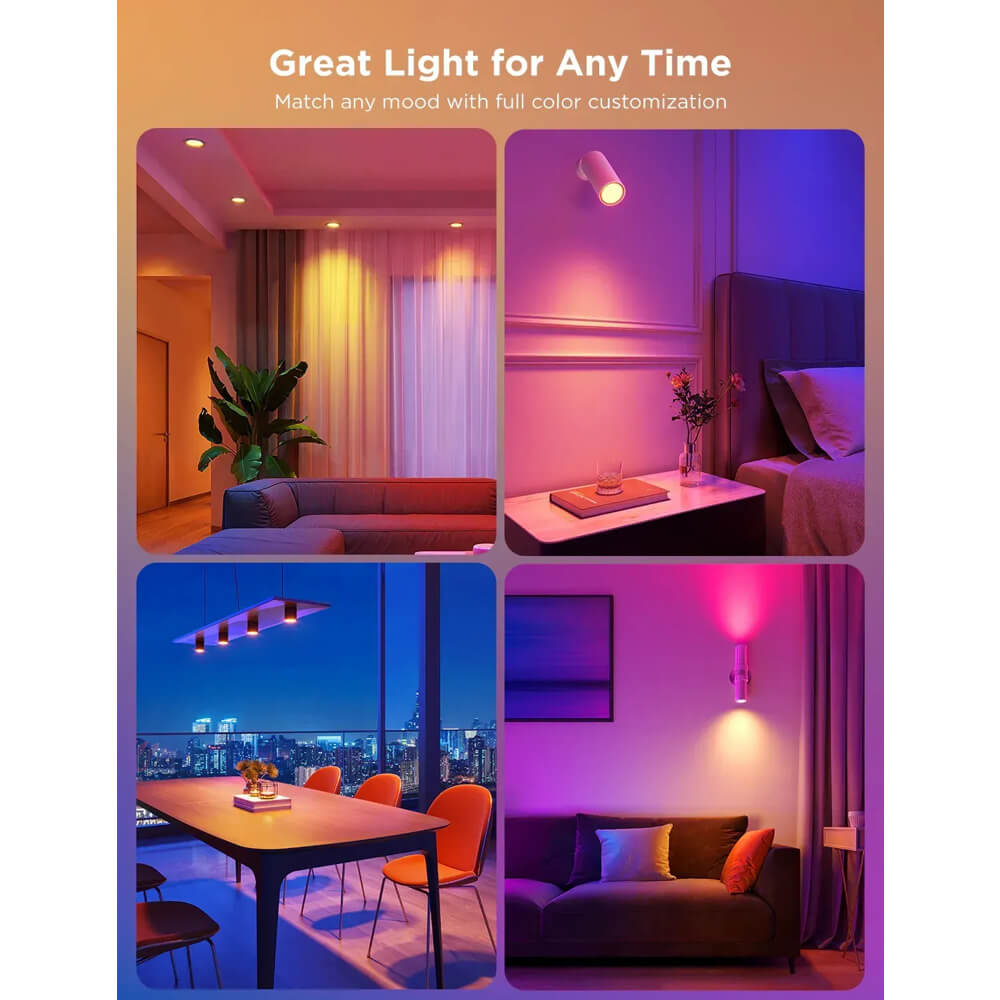 ჭკვიანი LED ნათურა Govee B600D3C1 B600D, 2Pcs, WiFi, Bluetooth, RGBWW Smart LED Bulb GU10, White