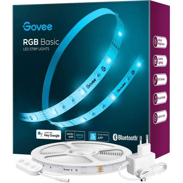 ჭკვიანი LED განათება Govee H615A3A3, WiFi, Bluetooth, 5M, LED Strip Lights, White
