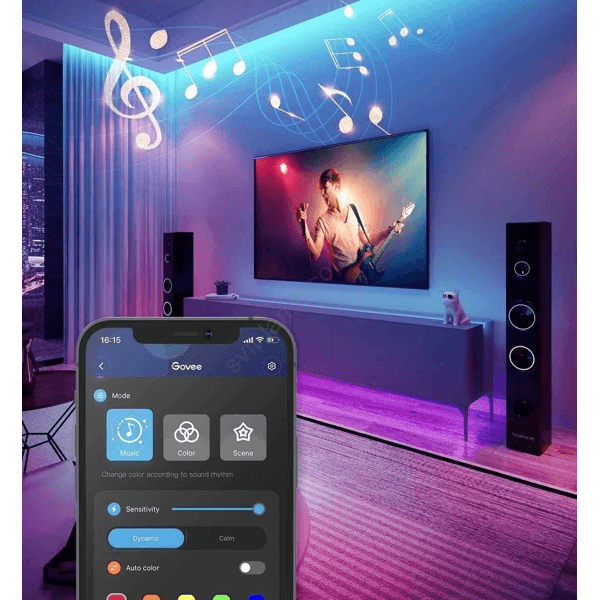 ჭკვიანი LED განათება Govee H615A3A3, WiFi, Bluetooth, 5M, LED Strip Lights, White