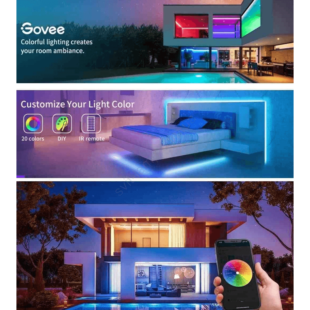 LED Strip Lights Govee H615A3A3, WiFi, Bluetooth, 5M, White