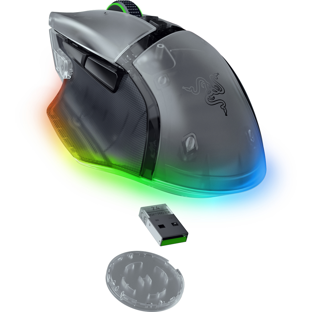 მაუსი Razer RZ01-05240400-R3G1 Basilisk V3 Pro 35K, Wireless, USB, Type-C, Bluetooth, Gaming Mouse, Phantom White