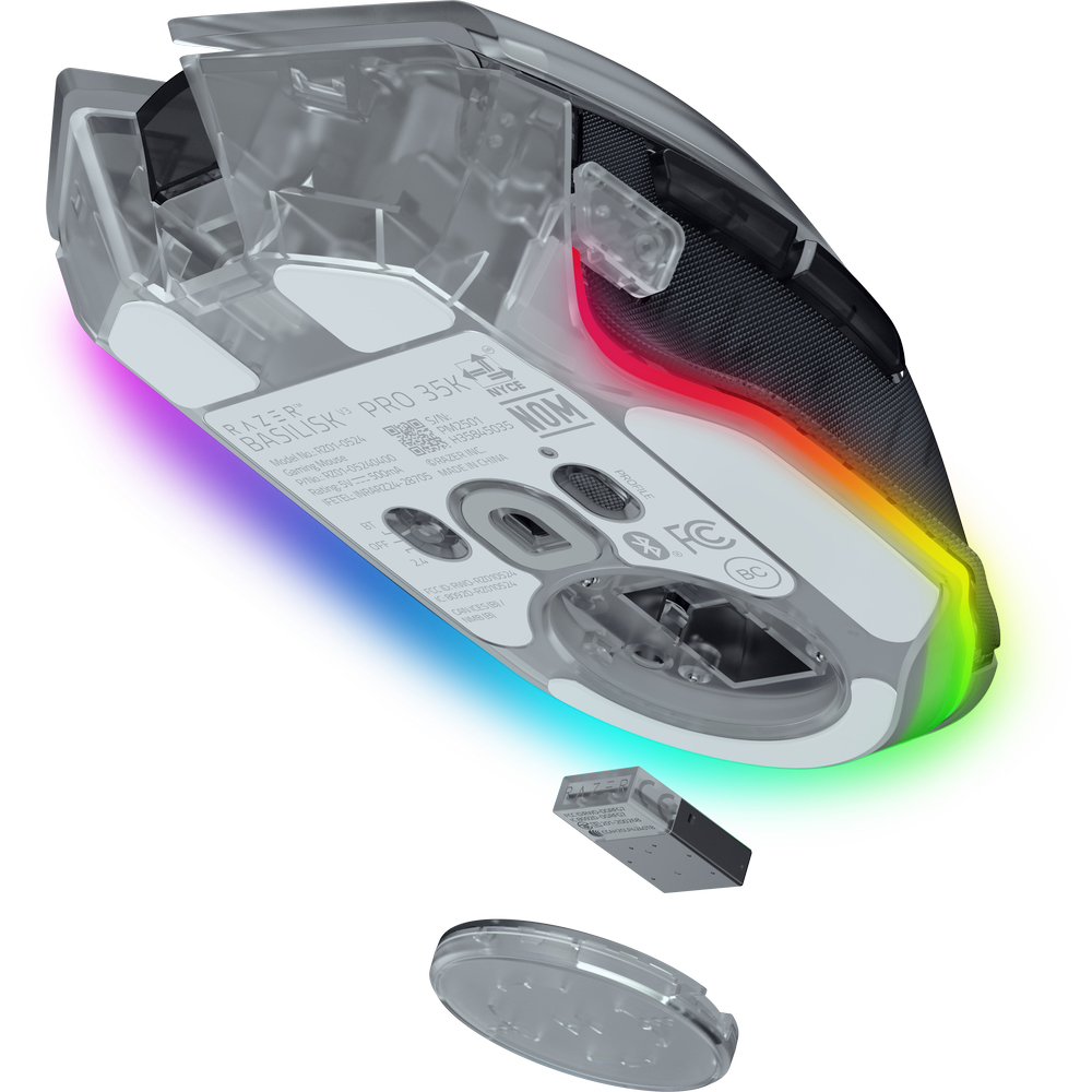 მაუსი Razer RZ01-05240400-R3G1 Basilisk V3 Pro 35K, Wireless, USB, Type-C, Bluetooth, Gaming Mouse, Phantom White