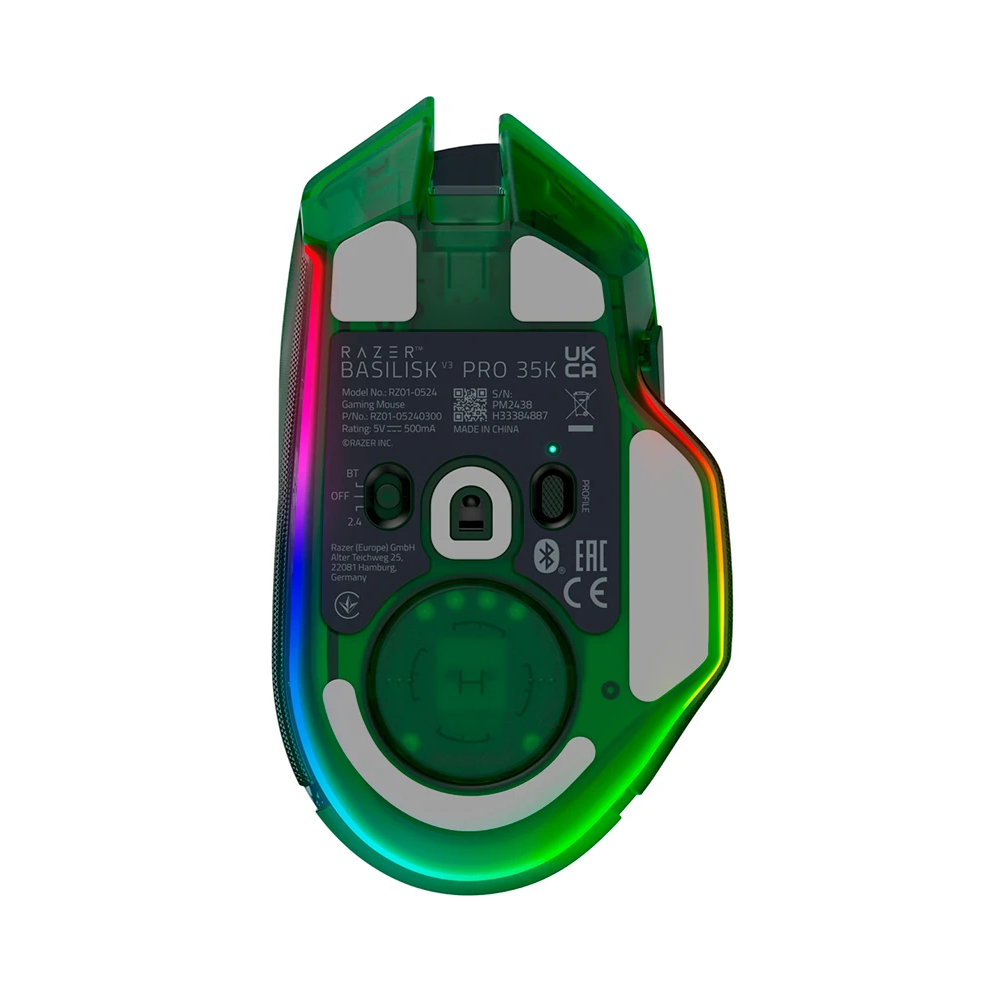 მაუსი Razer RZ01-05240300-R3G1 Basilisk V3 Pro 35K, Wireless, USB, Type-C, Bluetooth, Gaming Mouse, Phantom Green