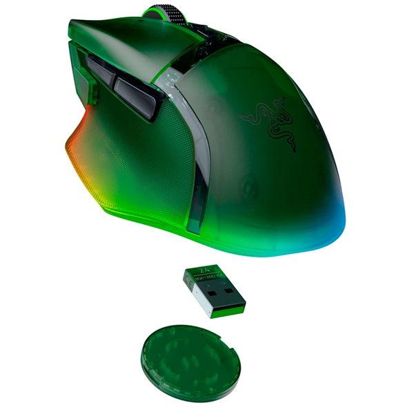 მაუსი Razer RZ01-05240300-R3G1 Basilisk V3 Pro 35K, Wireless, USB, Type-C, Bluetooth, Gaming Mouse, Phantom Green
