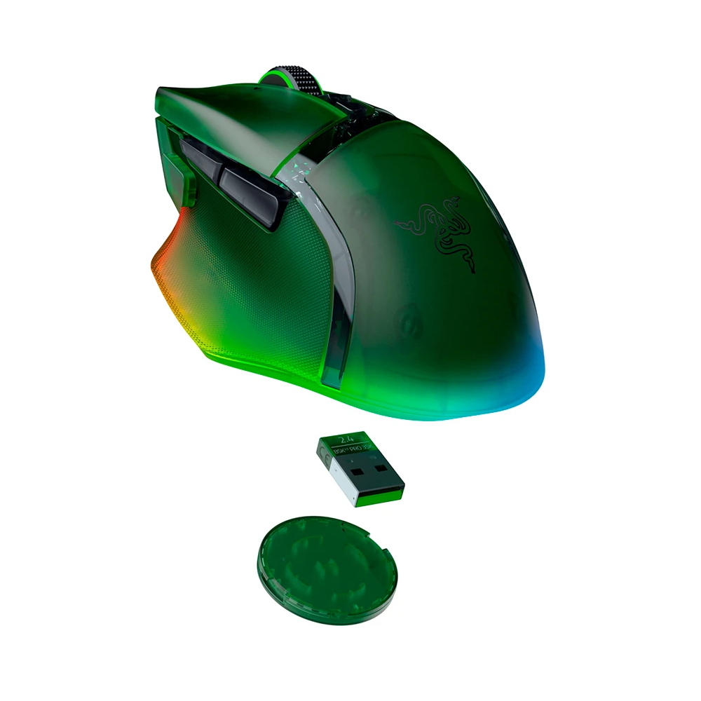 მაუსი Razer RZ01-05240300-R3G1 Basilisk V3 Pro 35K, Wireless, USB, Type-C, Bluetooth, Gaming Mouse, Phantom Green