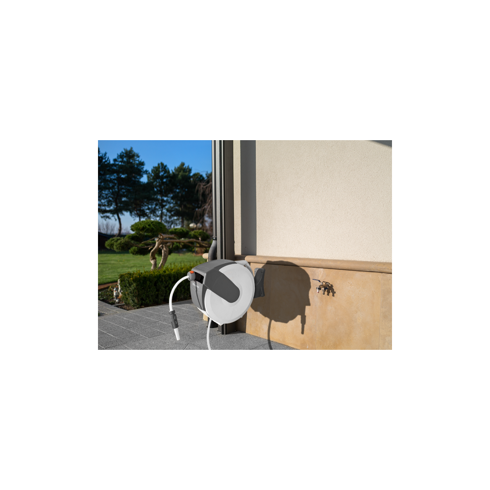 Automatic Reel With Hose Bradas White Line WL-W6B20, 20m, White