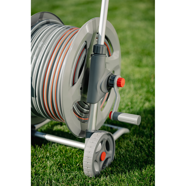 კოჭა სარწყავი მილით და აქსუარებით BRADAS SILVER PRO SET WL-AG33350SET1, Trolley With Hose, Silver