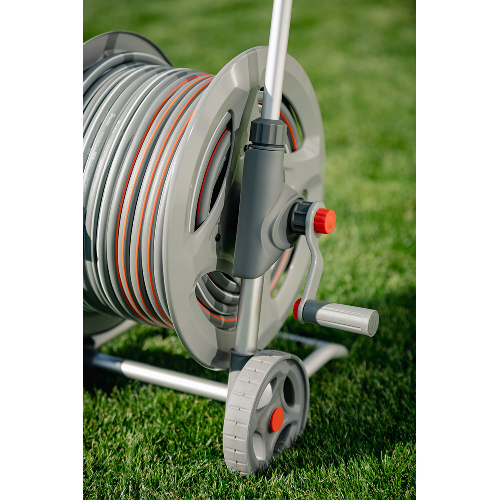 კოჭა სარწყავი მილით და აქსუარებით BRADAS SILVER PRO SET WL-AG33350SET1, Trolley With Hose, Silver