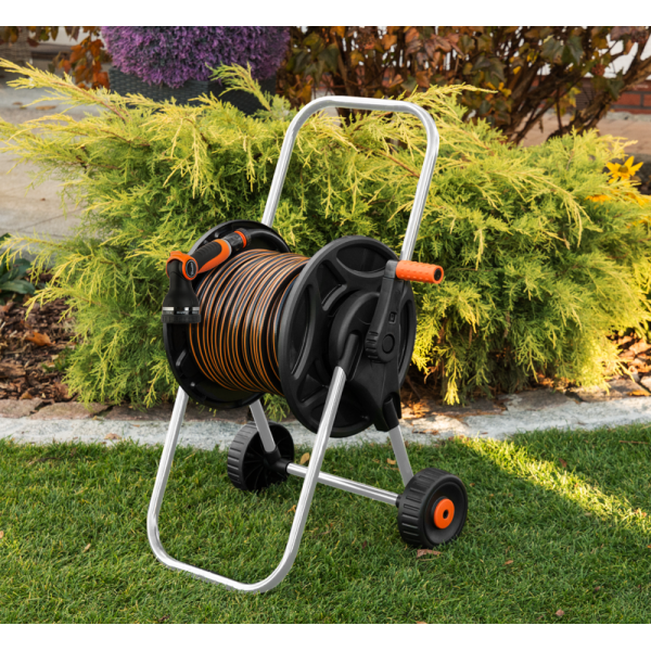 კოჭა სარწყავი მილით Bradas ECO-AG26020SET1 Black Line, 20m, Trolley With Hose, Black