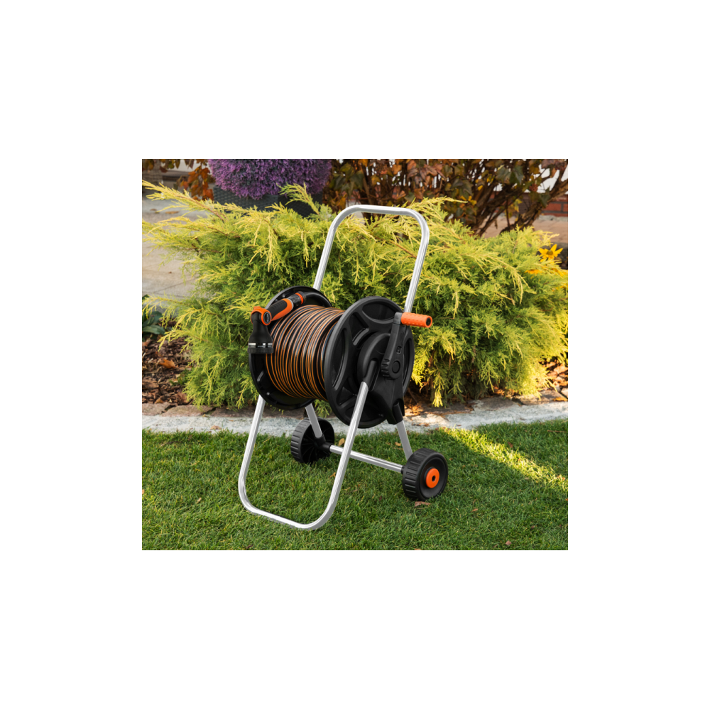 კოჭა სარწყავი მილით Bradas ECO-AG26020SET1 Black Line, 20m, Trolley With Hose, Black