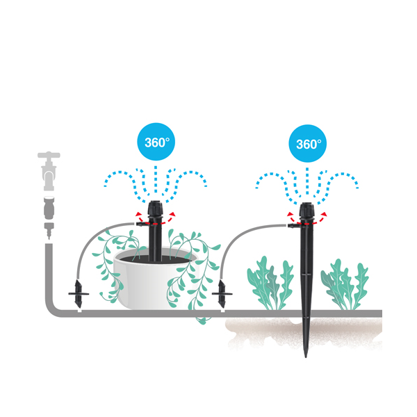 Micro-irrigation With A micro-drip System On A Pallet GF Maxima 360 GF80006260, 10pcs, Black