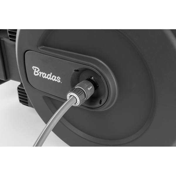 კოჭა ავტომატური მილით Bradas WHITE LINE 11021288, 40m, Automatic Hose Reel with Hose, Black