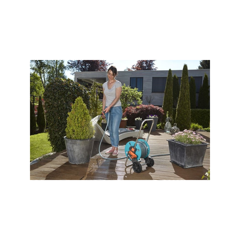 კოჭა სარწყავი მილით Gardena AquaRoll S 18502-20, 20m, Hose Reel Trolley, Blue
