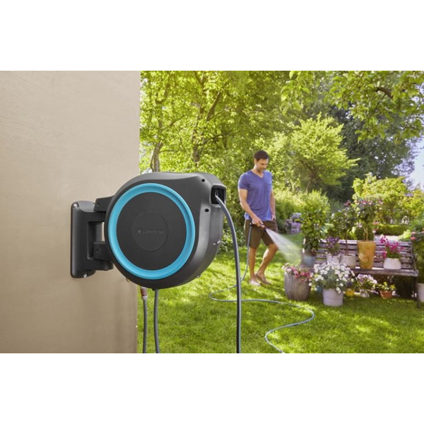 Hose With Reel Gardena RollUp M, 25m, Black