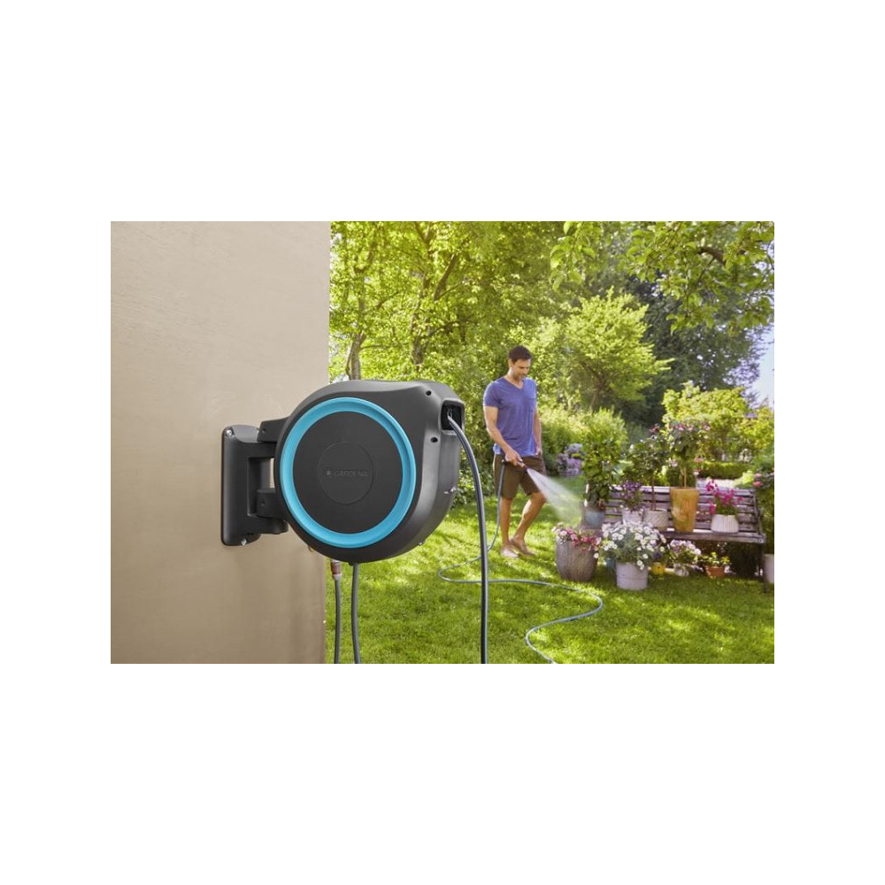Hose With Reel Gardena RollUp M, 25m, Black