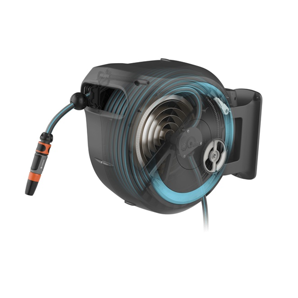 Hose With Reel Gardena RollUp M, 25m, Black