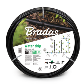 წვეთოვანი სარწყავი მილი Bradas Water Drip DSWWM50-SET1, 50m, Kit With Drip Tube, Black