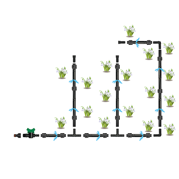 წვეთოვანი სარწყავი მილი Bradas Water Drip DSWWM50-SET1, 50m, Kit With Drip Tube, Black