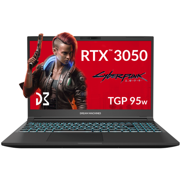 ნოუთბუქი Dream Machines RG3050-15UA70, 15.6", i5-13420H, 16GB, 512GB SSD, RTX3050 4GB, Black