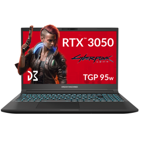 ნოუთბუქი Dream Machines RG3050-15UA71, 15.6", i5-13420H, 16GB, 1TB SSD, RTX3050 4GB, Black