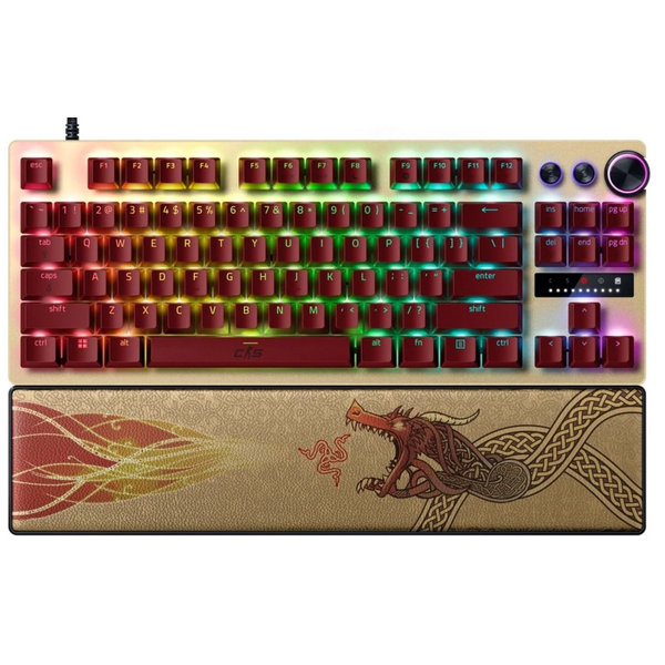 Gaming Mechanical Keyboard Razer RZ03-04982100-R3M1 Huntsman V3 Pro TKL, Wired, USB, EN, RGB, Gold