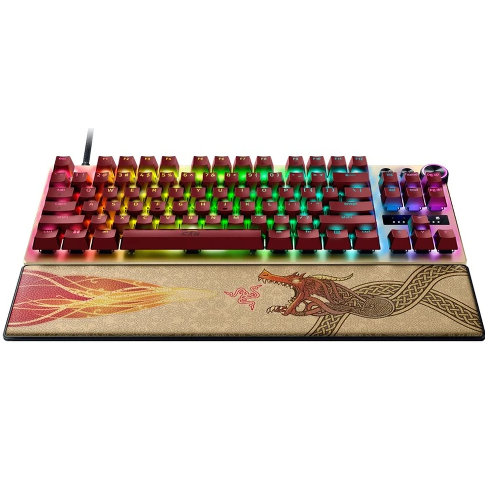 Gaming Mechanical Keyboard Razer RZ03-04982100-R3M1 Huntsman V3 Pro TKL, Wired, USB, EN, RGB, Gold