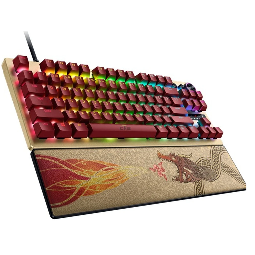 Gaming Mechanical Keyboard Razer RZ03-04982100-R3M1 Huntsman V3 Pro TKL, Wired, USB, EN, RGB, Gold