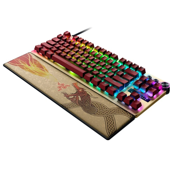 Gaming Mechanical Keyboard Razer RZ03-04982100-R3M1 Huntsman V3 Pro TKL, Wired, USB, EN, RGB, Gold