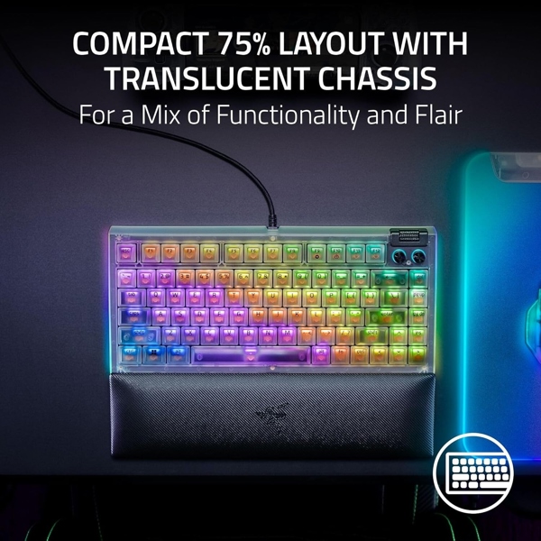 Gaming Mechanical Keyboard Razer RZ03-05003500-R3M1 BlackWidow V4, Wired, USB, RGB, Phantom White
