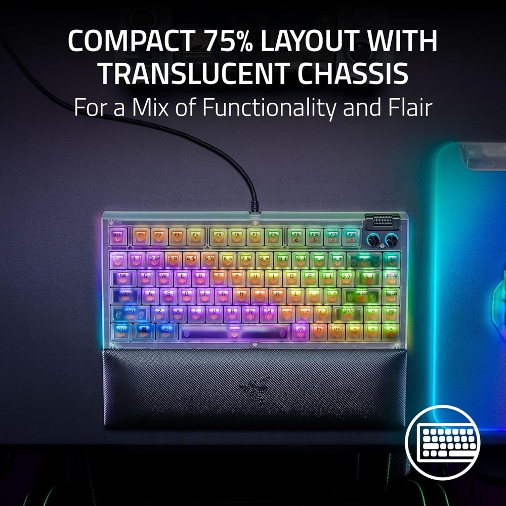 კლავიატურა Razer RZ03-05003500-R3M1 BlackWidow V4, Wired, USB, RGB, Gaming Mechanical Keyboard, Phantom White