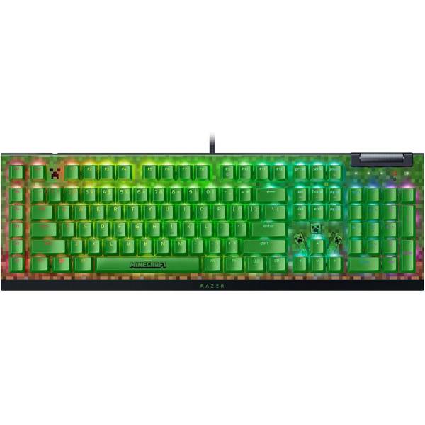 Gaming Mechanical Keyboard Razer RZ03-04704100-R3M1 BlackWidow V4 X, Wired, USB, RGB, Minecraft Edition