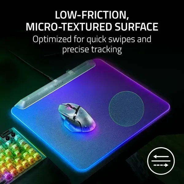 მაუსის პადი Razer RZ02-04920400-R3M1 Firefly V2 Pro, M, RGB, Mouse Pad, Phantom White